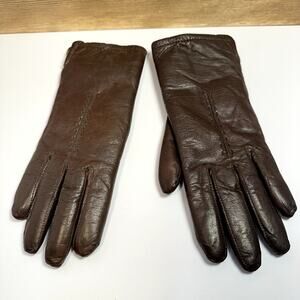 Elegant Brown Leather Gloves